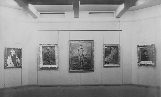 View of MoMA’s first exhibition, Cézanne, Gauguin, Seurat, Van Gogh, November 7, 1929–December 7, 1929. The Museum of Modern Art Archives, New York. Photo: Peter Juley