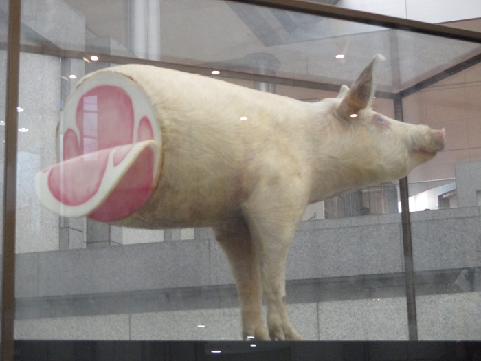 吉村益信《豚；pig’ Lib；》1994年 Installation view of Yokohama Triennale 2014